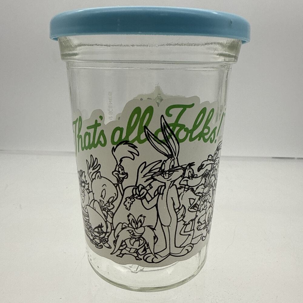 1994 Welchs Looney Tunes Collector Series 12 Jelly Glass That’s All Folks! W/Lid